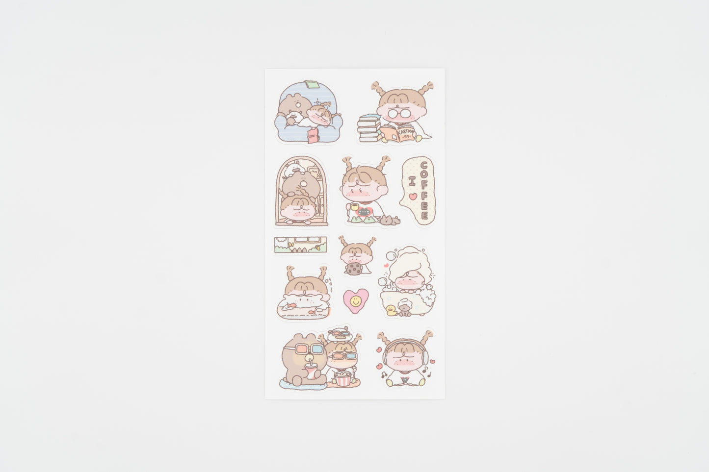 Fluffy Button Sticker Sheet -Small Happiness-
