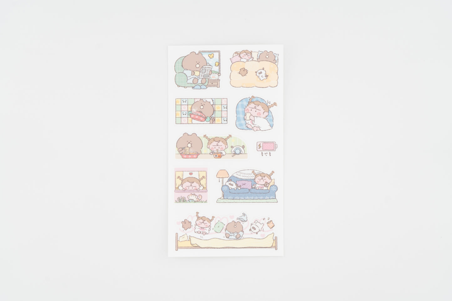 Fluffy Button Sticker Sheet -Stuck at Home Mode-
