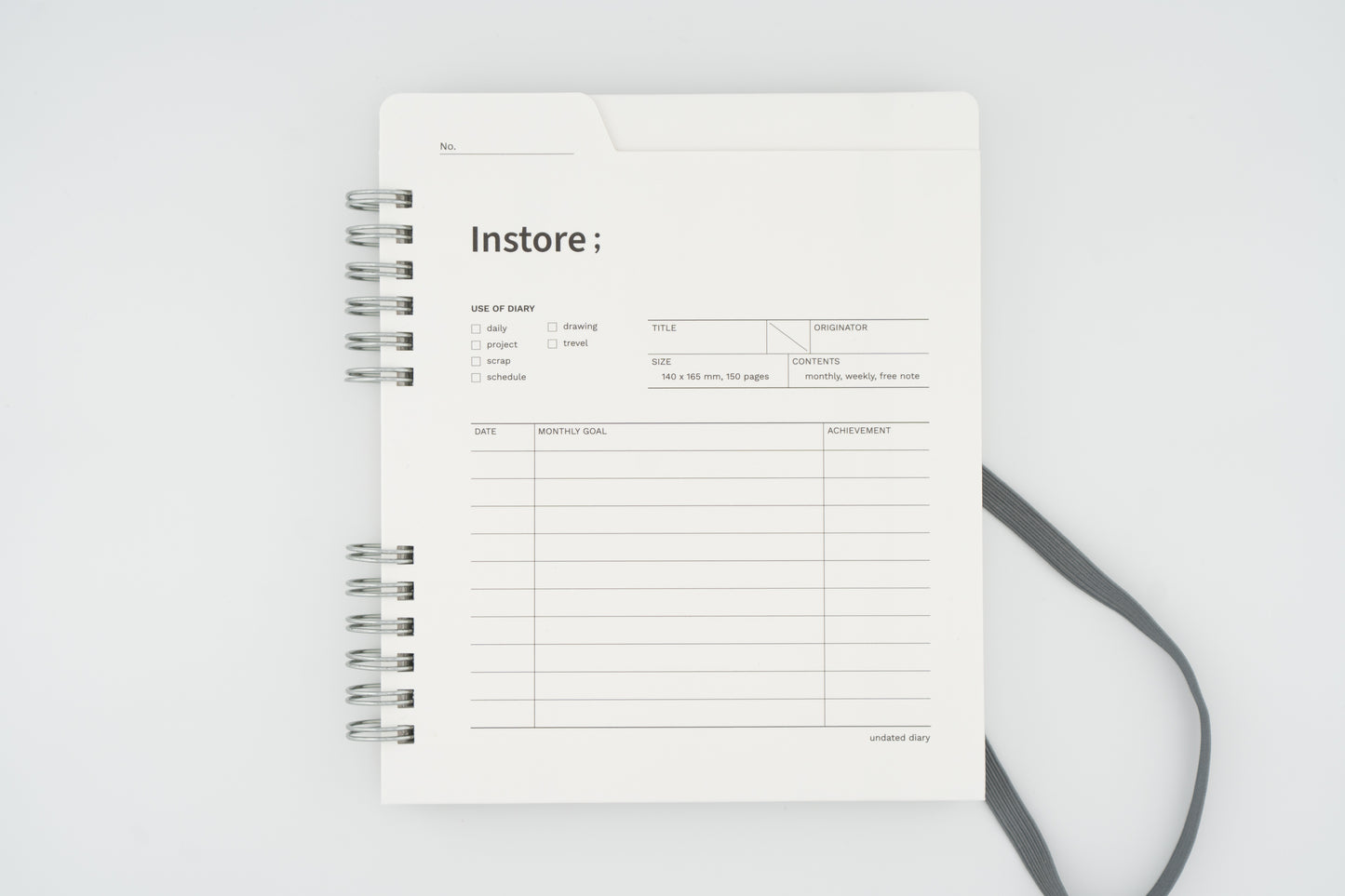 Instore Diary (Half-Year, Non-Dated)