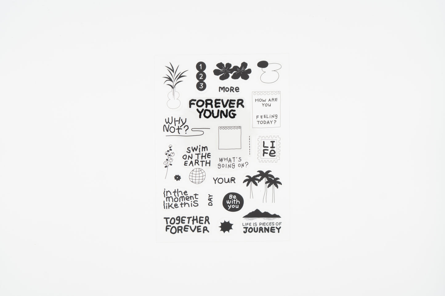 Life & Pieces Sticker Collection Clear_Black