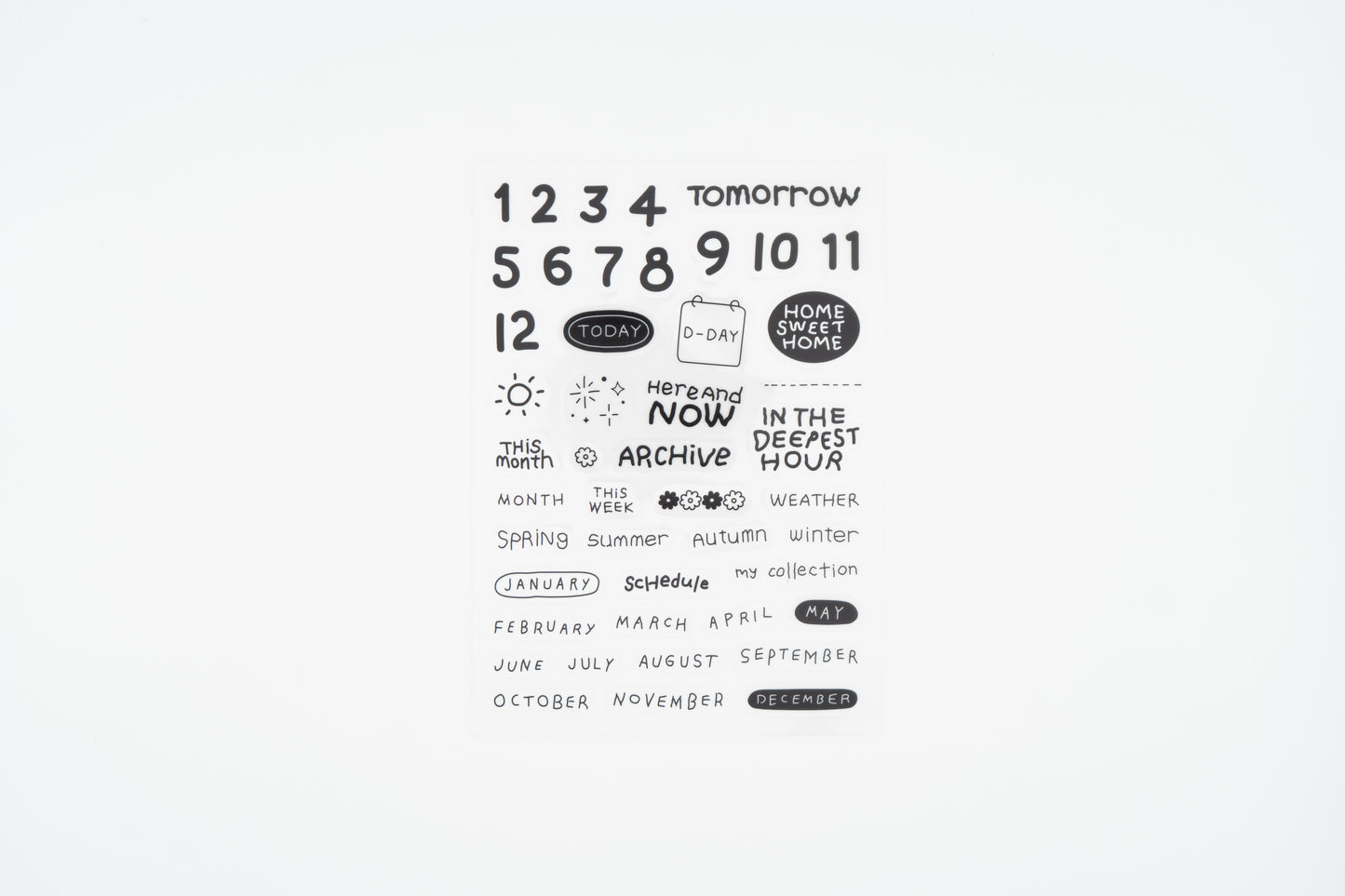 Life & Pieces Sticker Collection Clear_Black