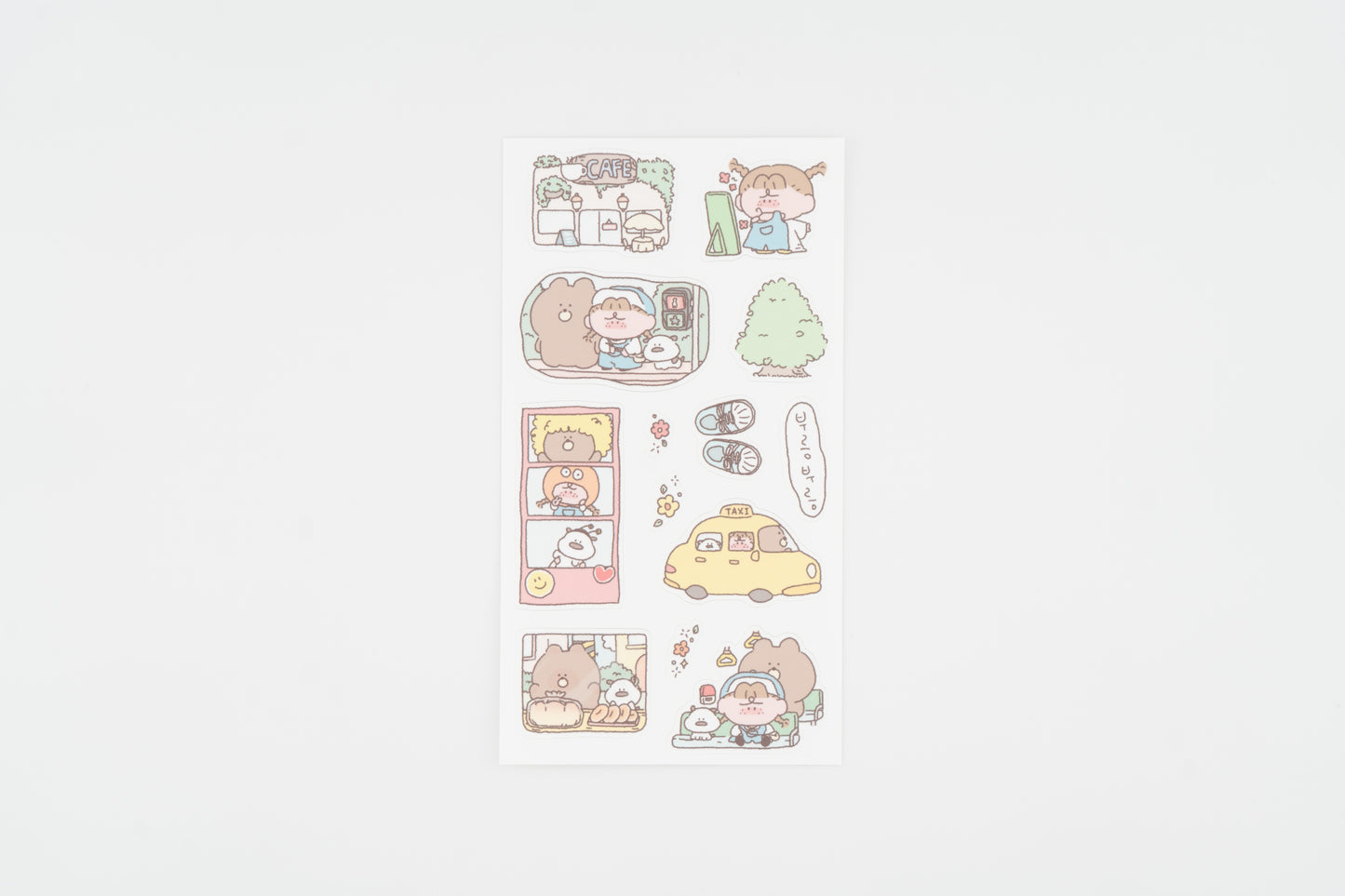 Fluffy Button Sticker Sheet -Go Out-