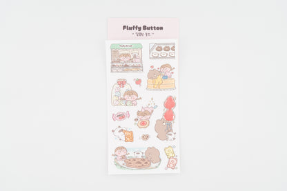 Fluffy Button Sticker Sheet -Charge Sweetness-
