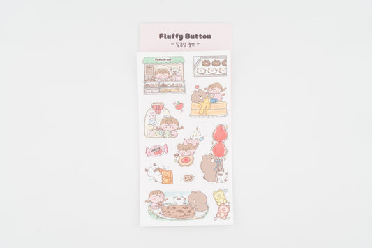 Fluffy Button Sticker Sheet -Charge Sweetness-