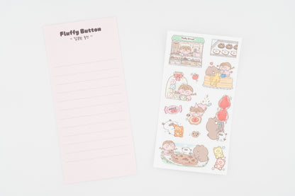Fluffy Button Sticker Sheet -Charge Sweetness-