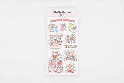Fluffy Button Sticker Sheet -Congrats-