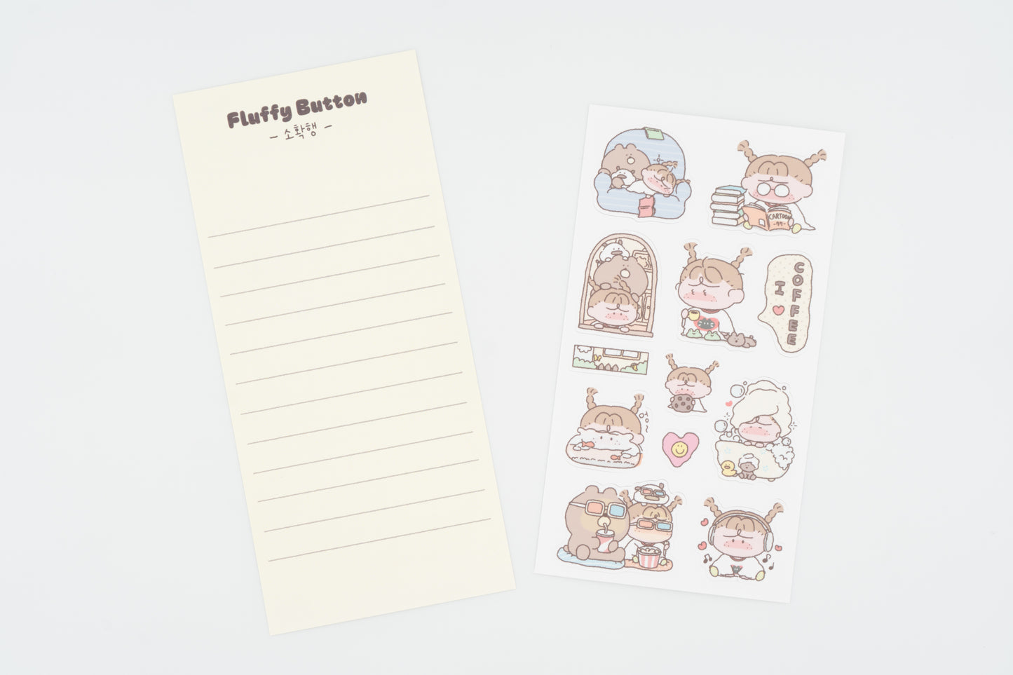 Fluffy Button Sticker Sheet -Small Happiness-