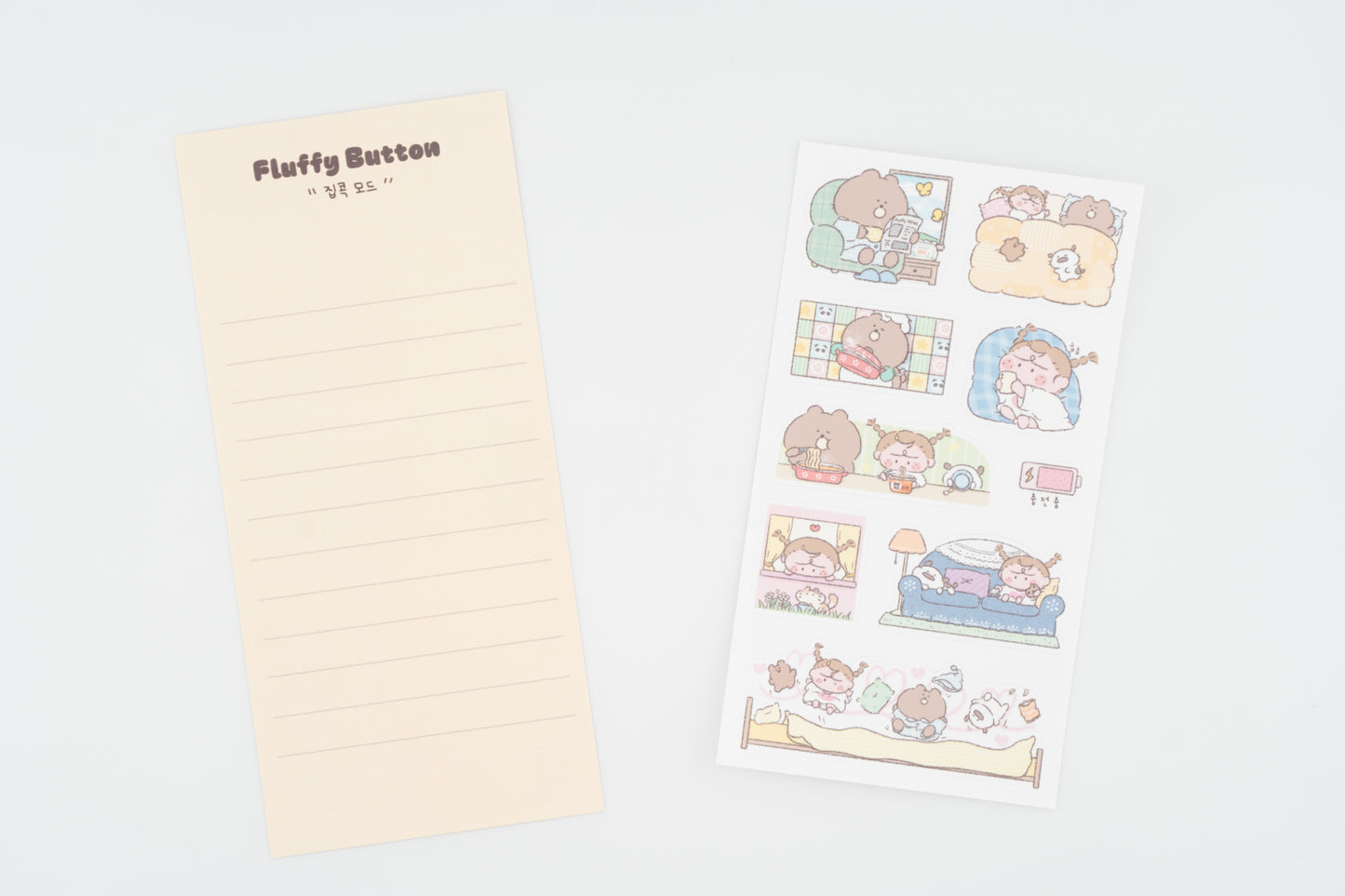 Fluffy Button Sticker Sheet -Stuck at Home Mode-