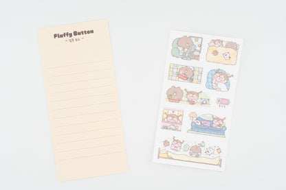 Fluffy Button Sticker Sheet -Stuck at Home Mode-