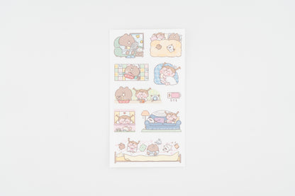 Fluffy Button Sticker Sheet -Stuck at Home Mode-