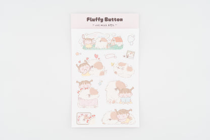 Fluffy Button Sticker Sheet "My Best Friend"
