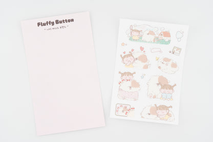 Fluffy Button Sticker Sheet "My Best Friend"