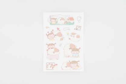 Fluffy Button Sticker Sheet "My Best Friend"