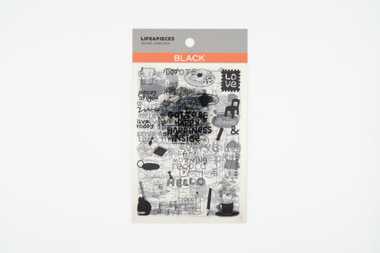 Life & Pieces Sticker Collection Clear_Black