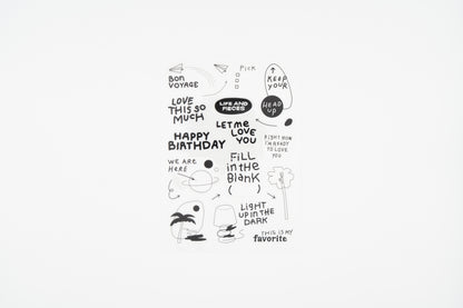 Life & Pieces Sticker Collection Clear_Black