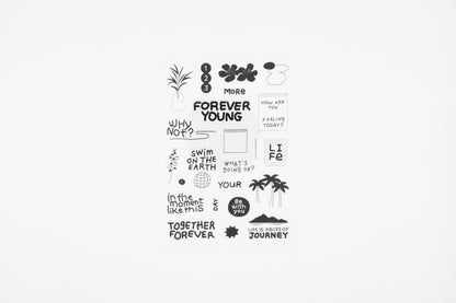 Life & Pieces Sticker Collection Clear_Black
