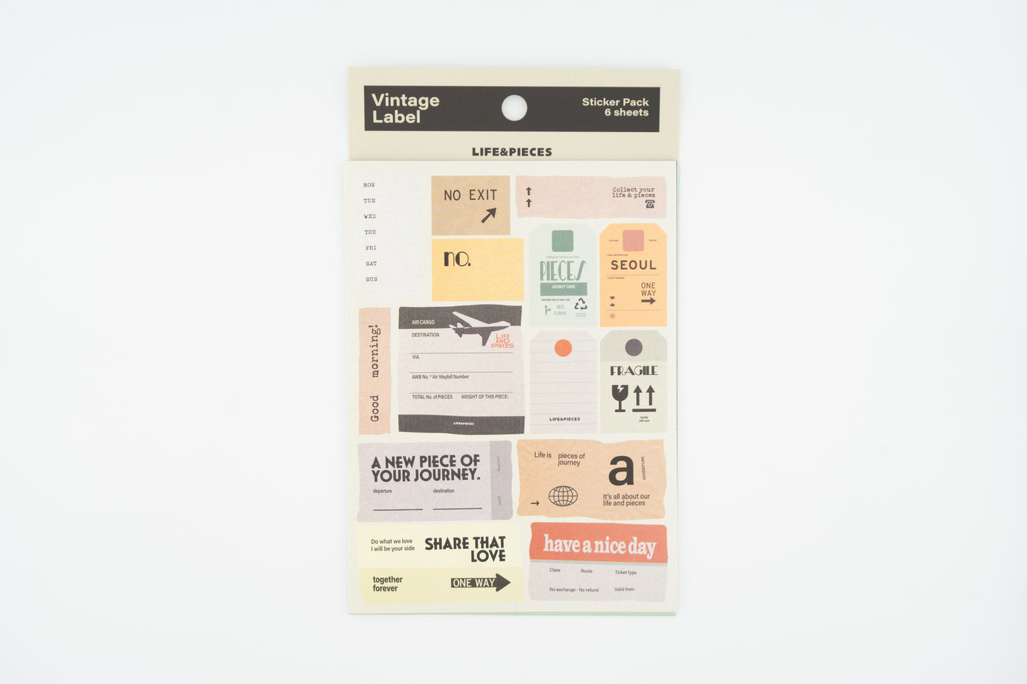 Life&Pieces Vintage Label Stickers Set