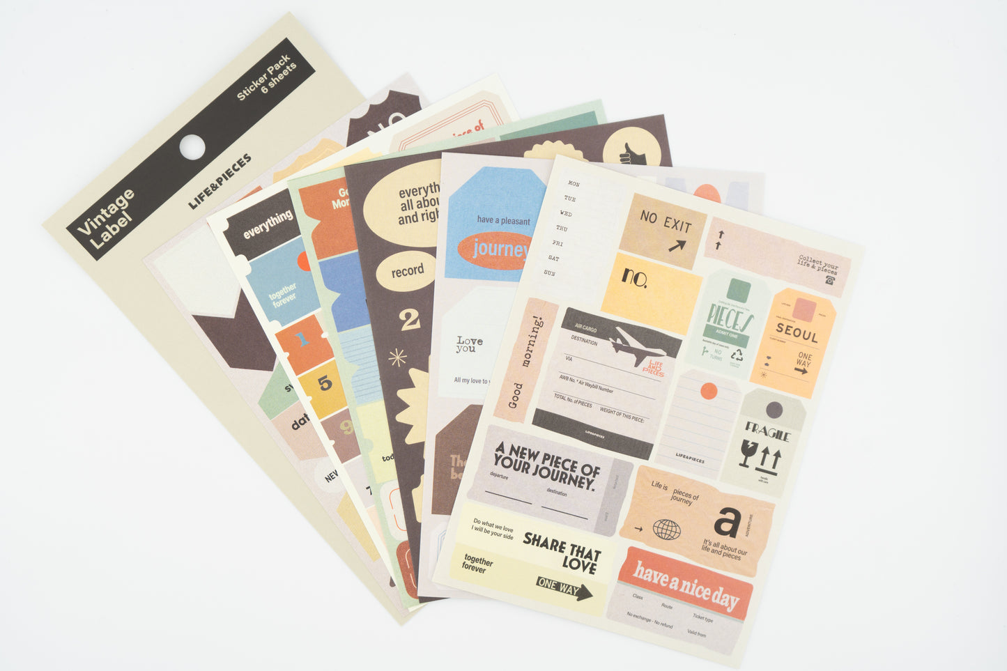 Life&Pieces Vintage Label Stickers Set