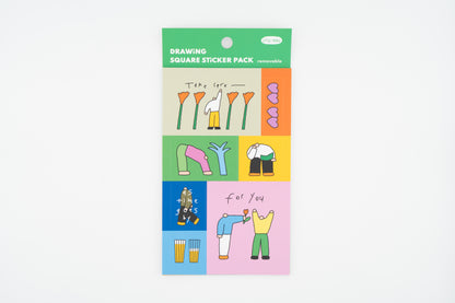 Little Things Drawing Square Sticker Pack