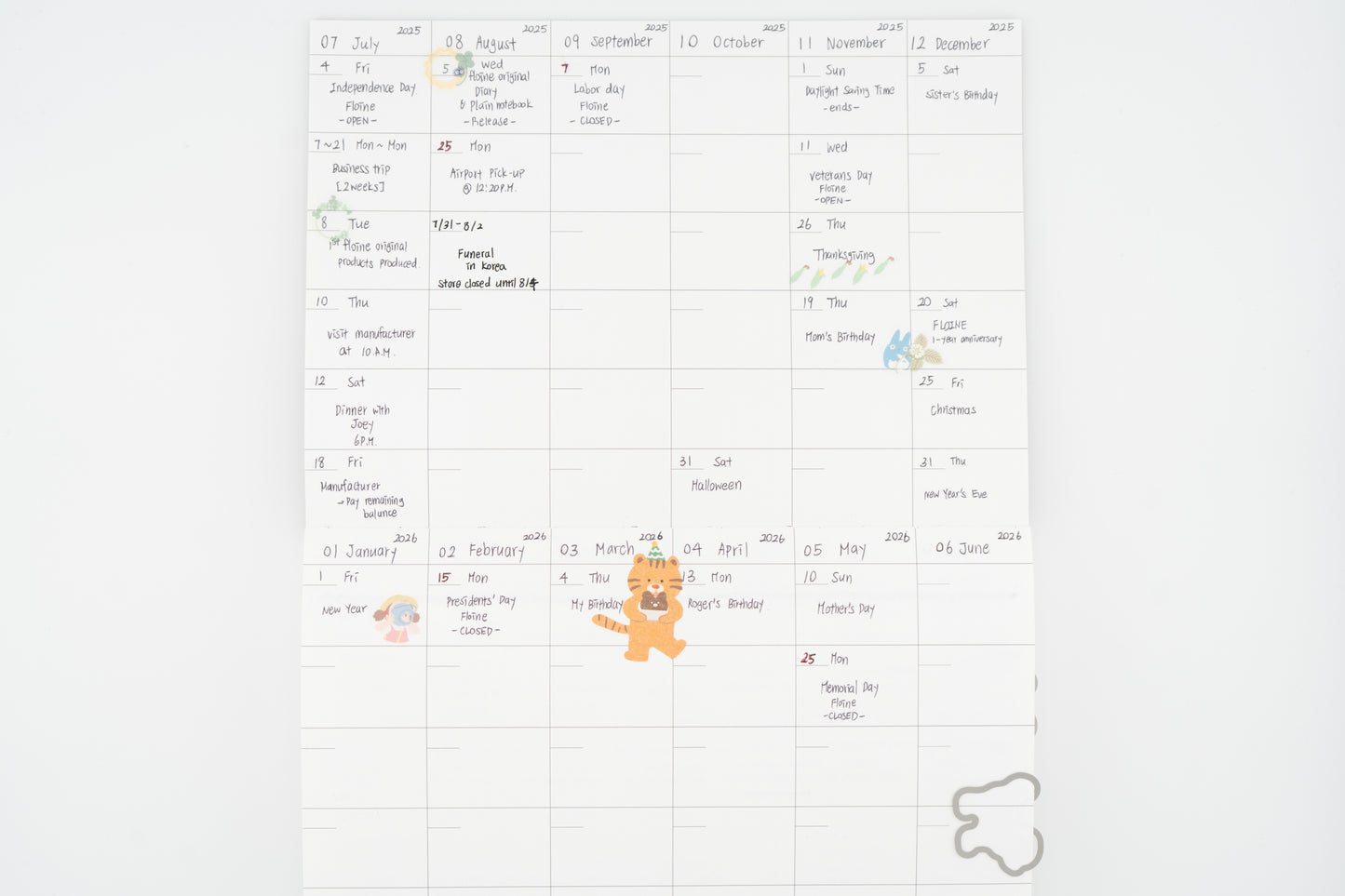 floine Letter Non-Dated Diary (1-Year)