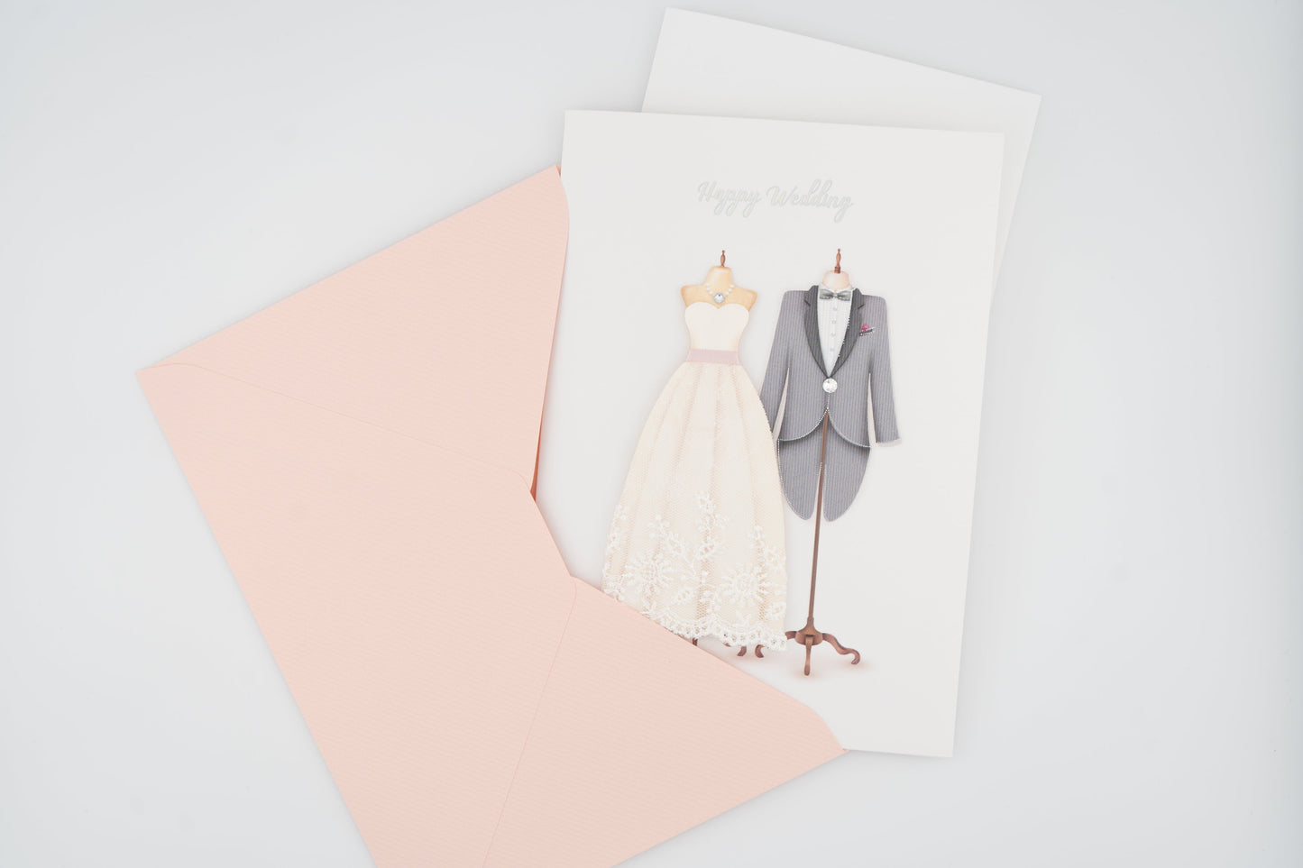 New White Wedding Card Set
