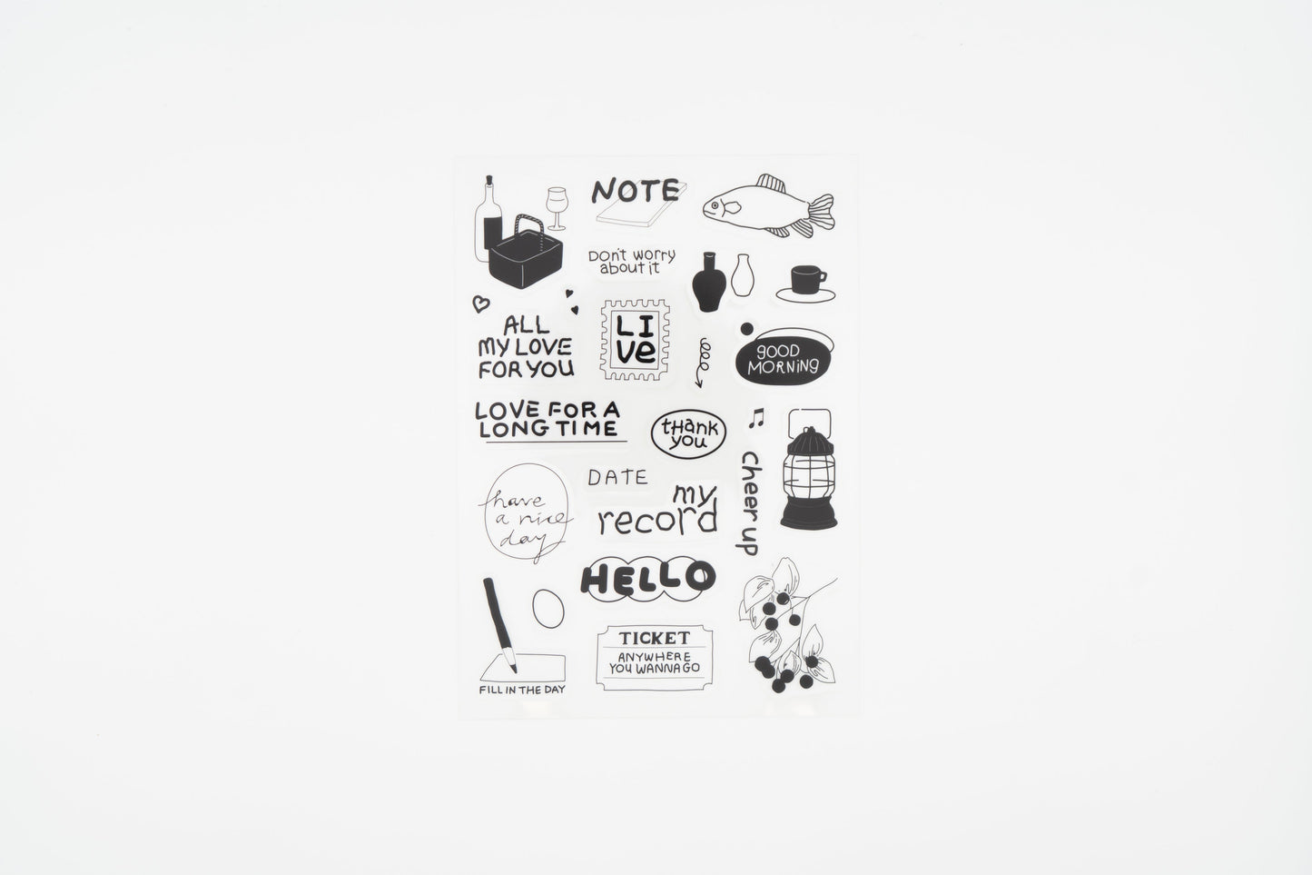 Life & Pieces Sticker Collection Clear_Black