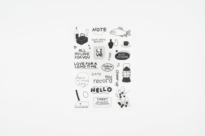 Life & Pieces Sticker Collection Clear_Black