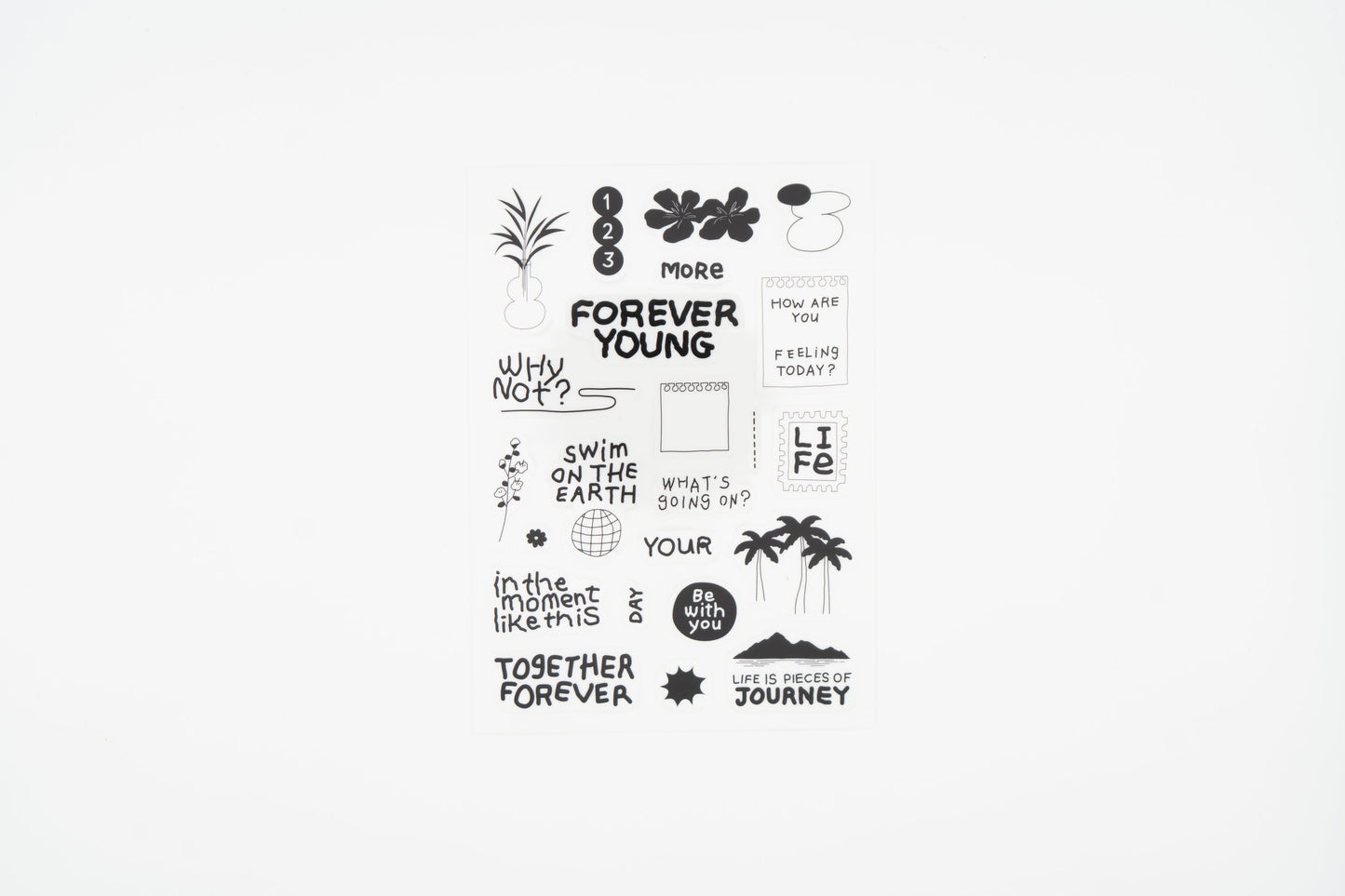 Life & Pieces Sticker Collection Clear_Black
