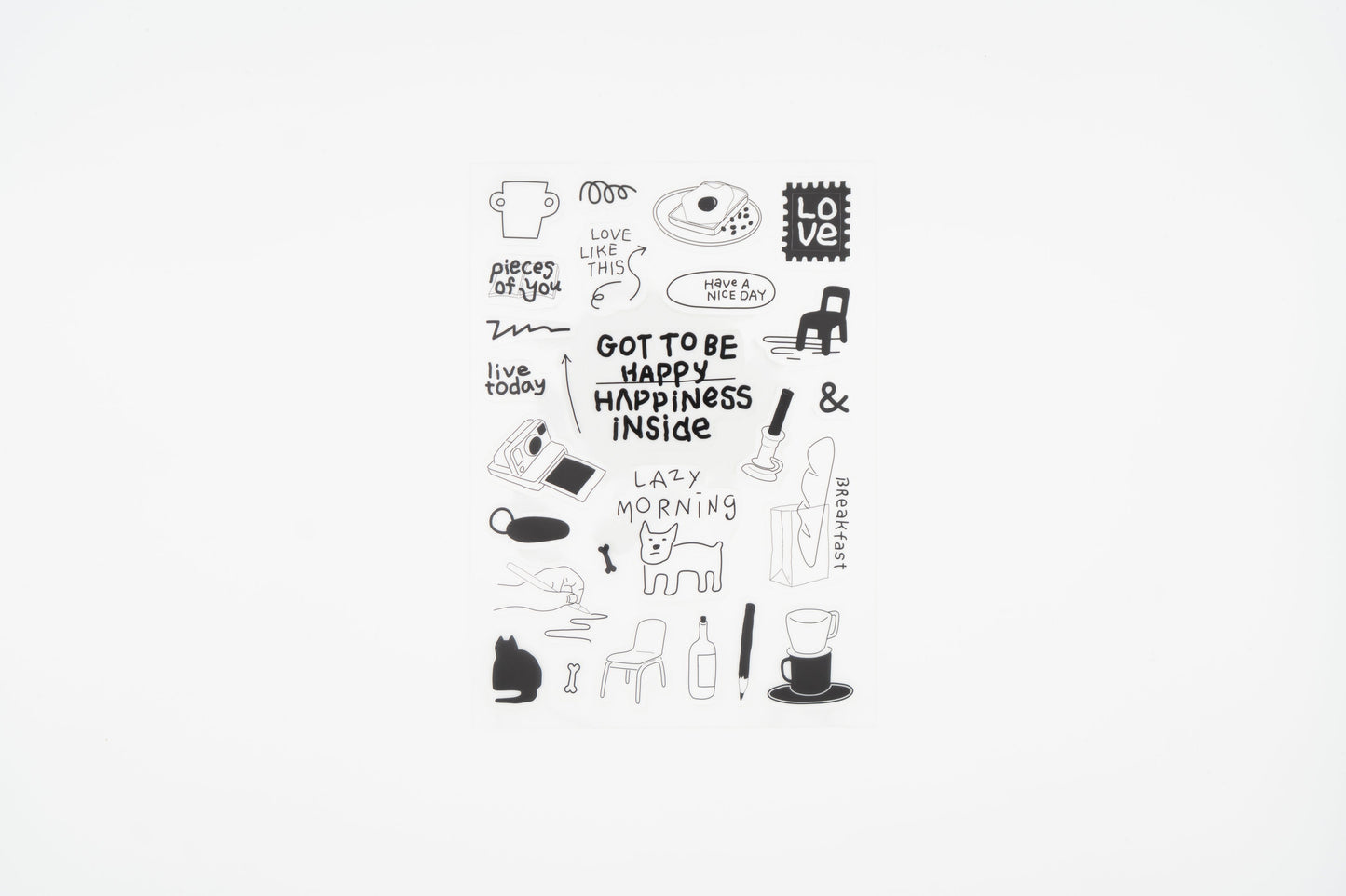 Life & Pieces Sticker Collection Clear_Black