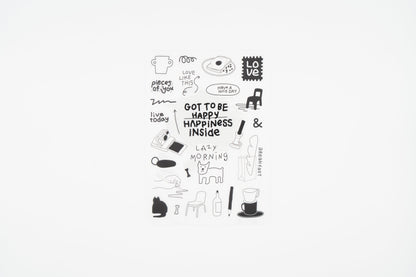 Life & Pieces Sticker Collection Clear_Black