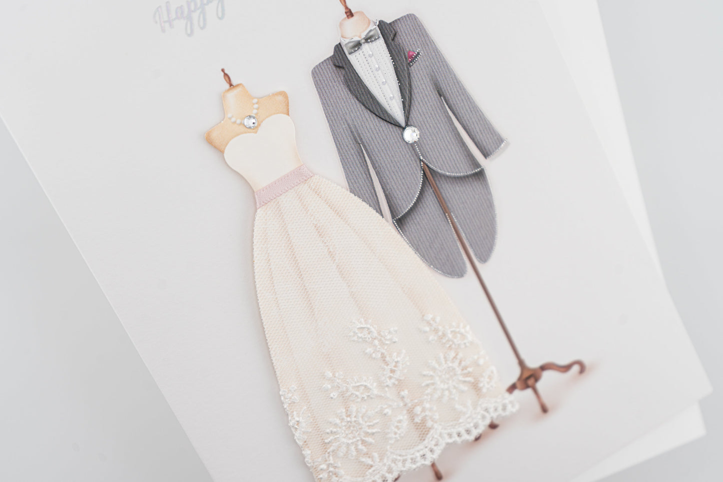 New White Wedding Card Set