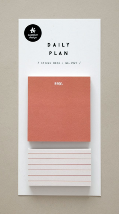 1927 Daily Plan.21 Sticky Memo