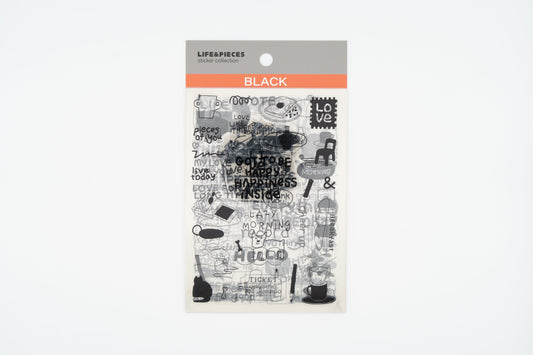 Life & Pieces Sticker Collection Clear_Black